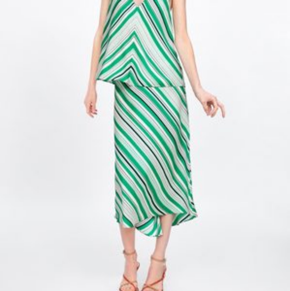 Green and White Skirt